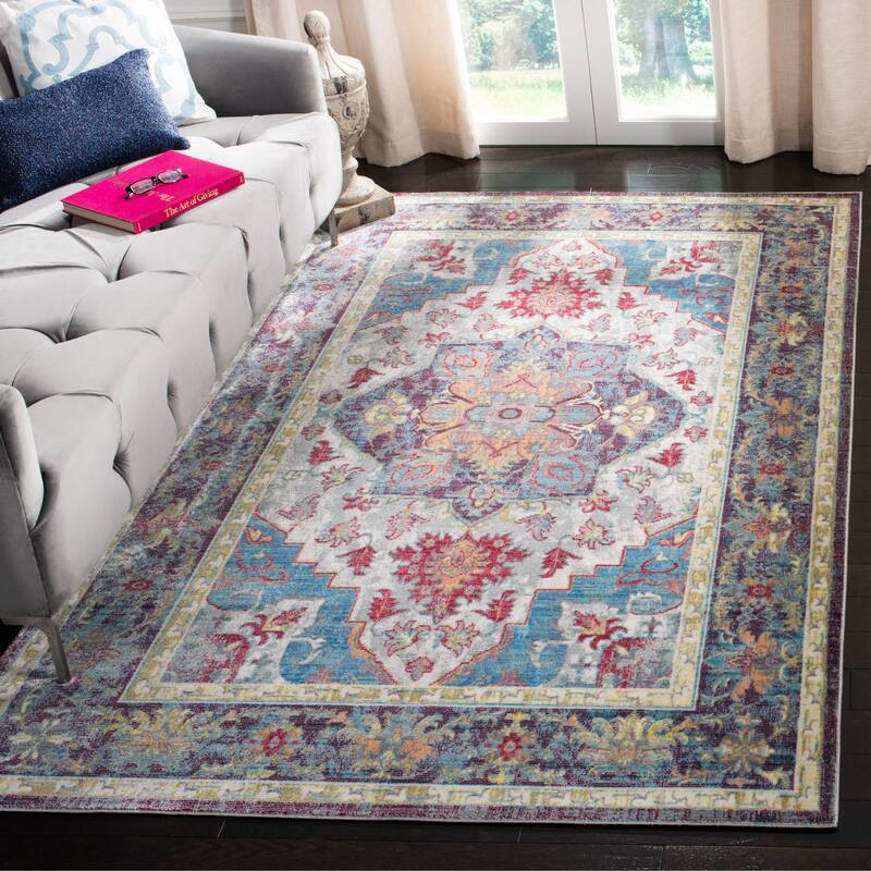 SAFAVIEH Claremont Lieve Vintage Boho Oriental Polyester Rug - 10' x 13'3" - Blue/Purple