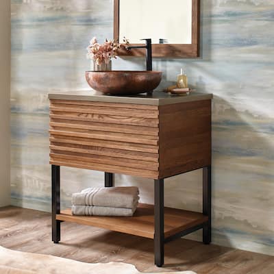 Winemaker Reclaimed Wood Freestanding Single Bathroom Vanity (Base Only)