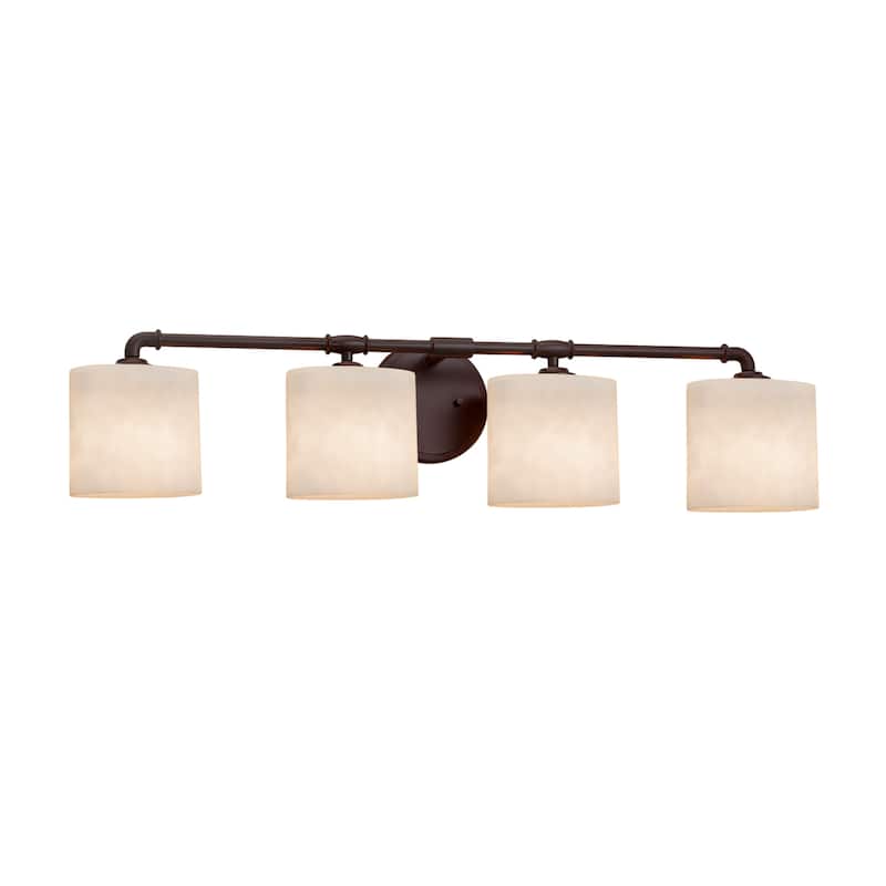 Justice Design Clouds Bronx 4-light Dark Bronze Bath Bar, Clouds Oval Shade