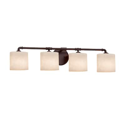 Justice Design Clouds Bronx 4-light Dark Bronze Bath Bar, Clouds Oval Shade