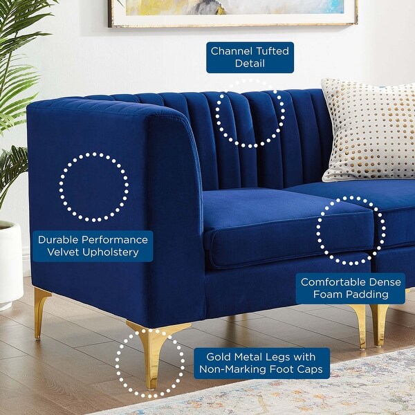 Triumph Channel Tufted Performance Velvet 3 Seater Sofa On Sale