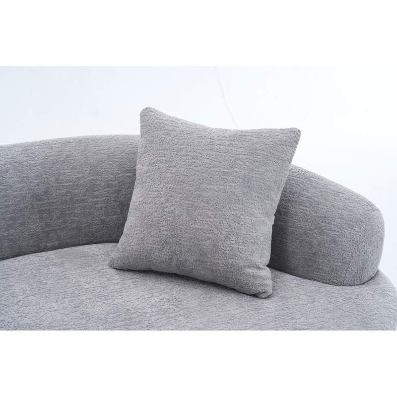 Single S-Curved Chenille Sofa Chair, No Assembly