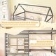 preview thumbnail 19 of 18, Gymax Twin Size House Bed with Trundle Wooden Platform Bed w/ Roof
