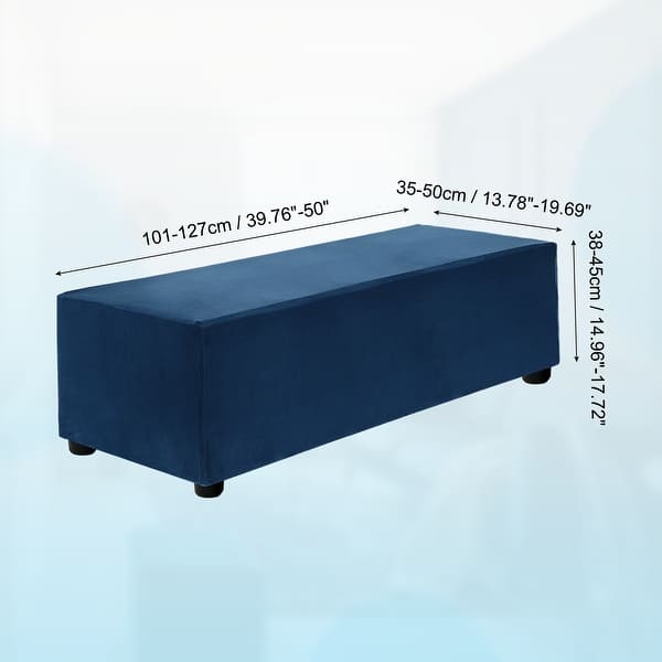 dimension image slide 20 of 52, Stretch Foot Stool Cover Rectangular Square Foot Stool Slipcover