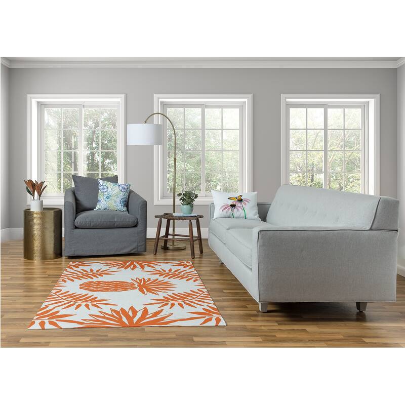 Pineapple Leaves Spring Chenille Rug