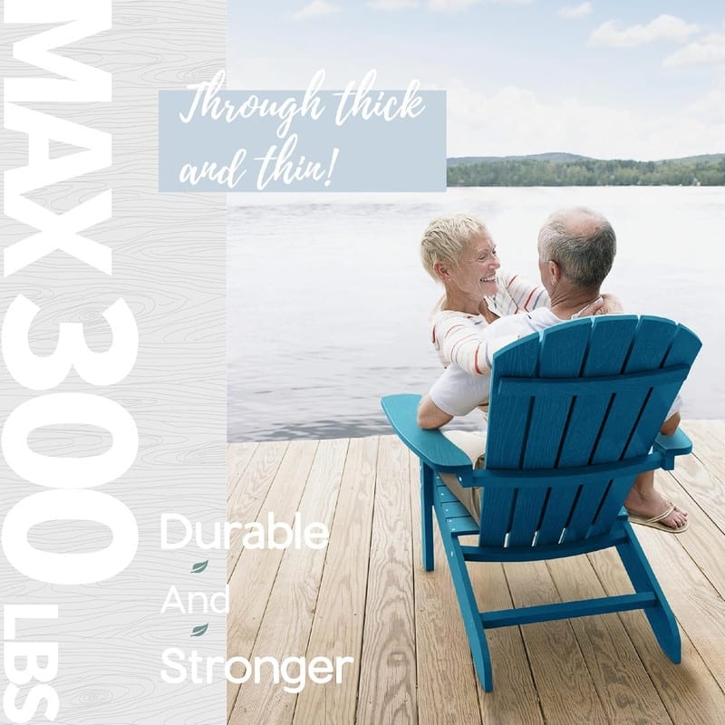 WINSOON All Weather HIPS Outdoor Plastic Adirondack Chair