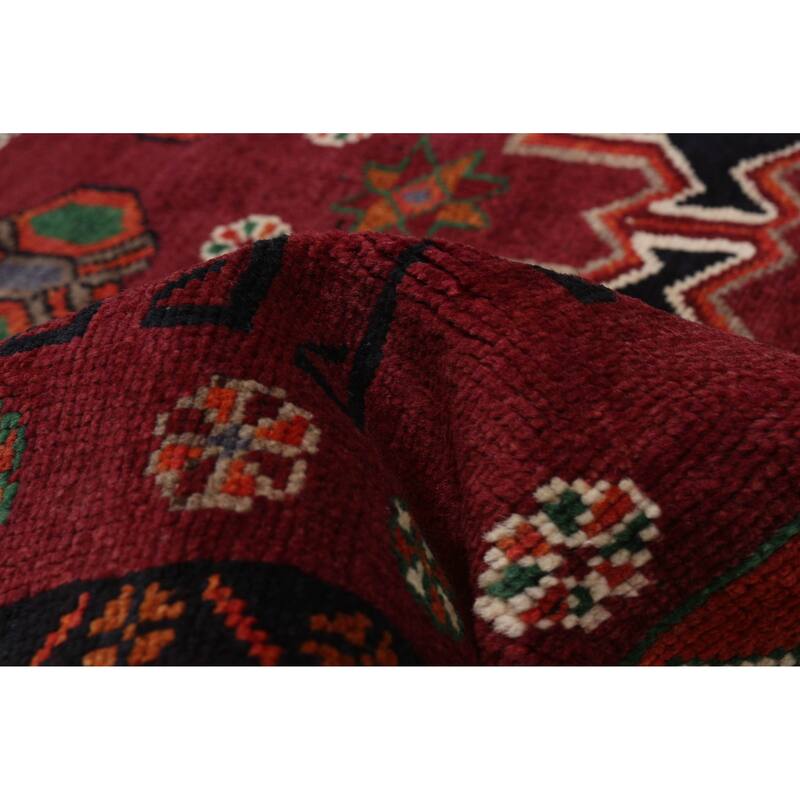ECARPETGALLERY Hand-knotted Melis Vintage Burgundy Wool Rug - 4'10 x 7'6
