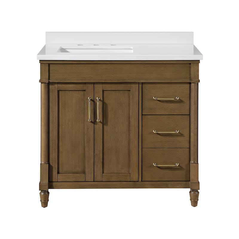 Salisbury Bathroom Vanity with White Engineered Marble Top