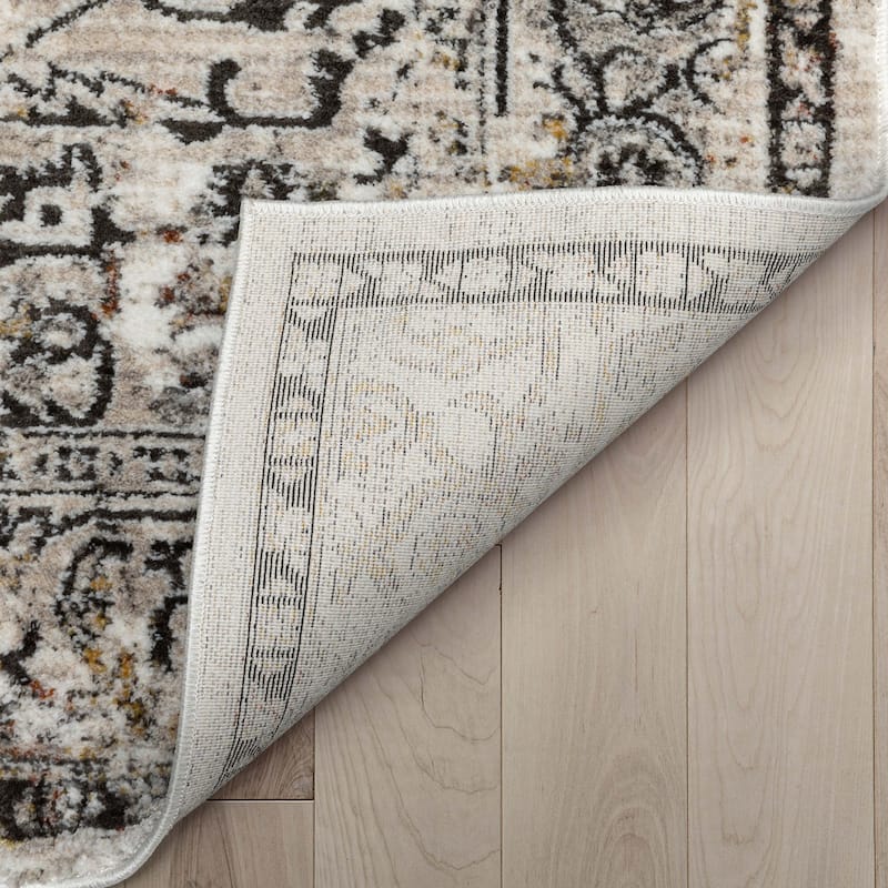 Well Woven Horosan Heriz Medallion Modern Distressed Textured Area Rug