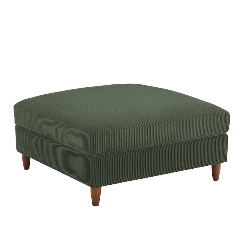 38.13" Wide Square Corduroy Ottoman