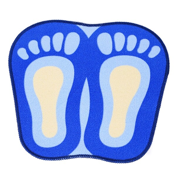 Cartoon Foot Shape Ground Floor Foot Mat Antiskid - blue