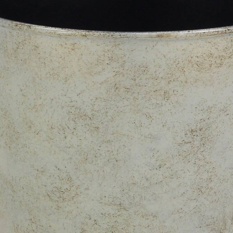 HomeRoots 7" Silver Recycled Plastic Indoor Outdoor Round Nursery Pot