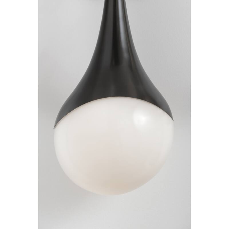 Mitzi by Hudson Valley Ariana 1-light Old Bronze Wall Sconce, Opal Glossy Glass
