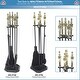 preview thumbnail 4 of 8, Achla Designs Westford Fireplace Set of 4 Tools, 30.5 Inch Tall, Antique Brass and Black