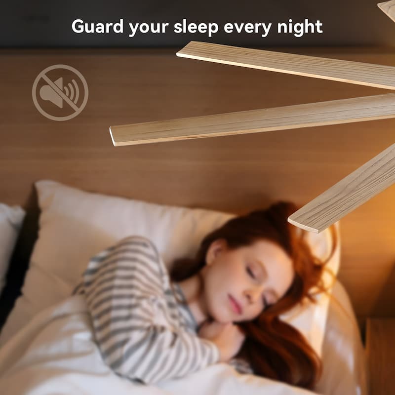 52"/66"/72"/76 Inch Modern Ceiling Fan with Dimmable LED Light ,Remote&APP Control,8 Blades for Large Living Room,Porch