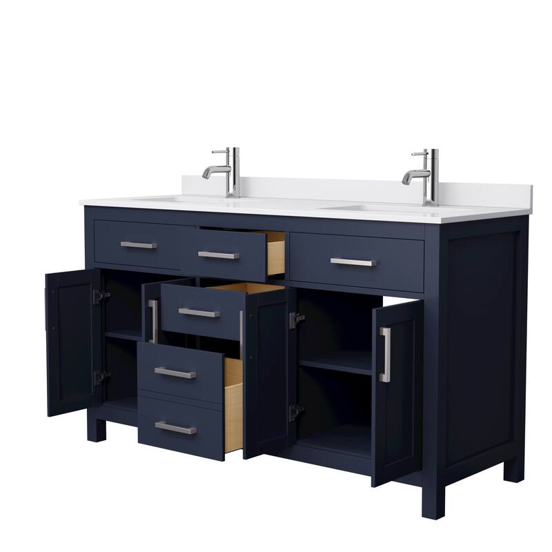 Beckett 60 Inch Double Vanity, Cultured Marble Top