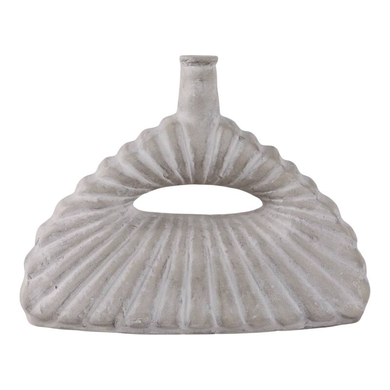 Pottery Vase Sculptural Open Center for Decorative Table Accent