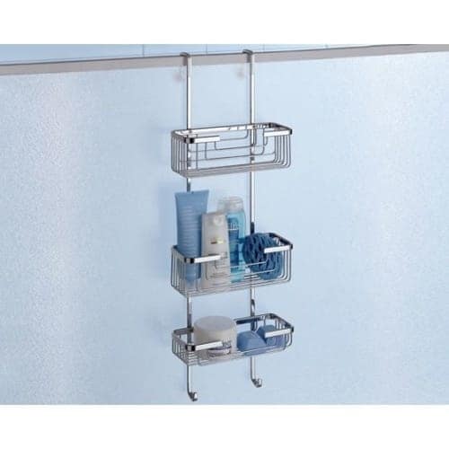 Nameeks 5684 Gedy Wire Collection Wall Mounted Shower Basket - Polished Chrome
