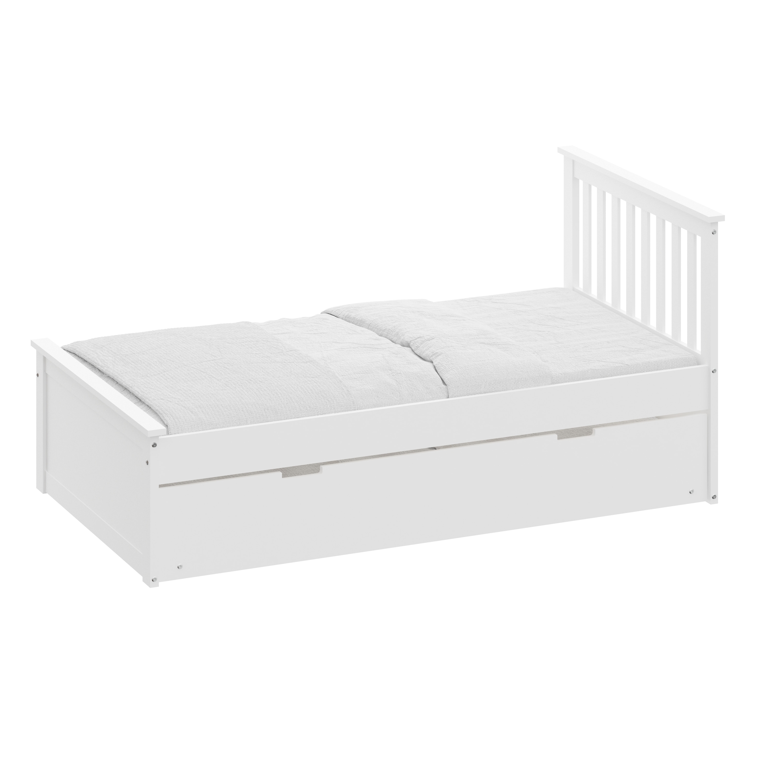 Twin Bed with Trundle, Solid Wood Malibu Bed Frame with Twin Size Pull-Out  Trundle for Kids and Toddlers - Bed Bath & Beyond - 38450596