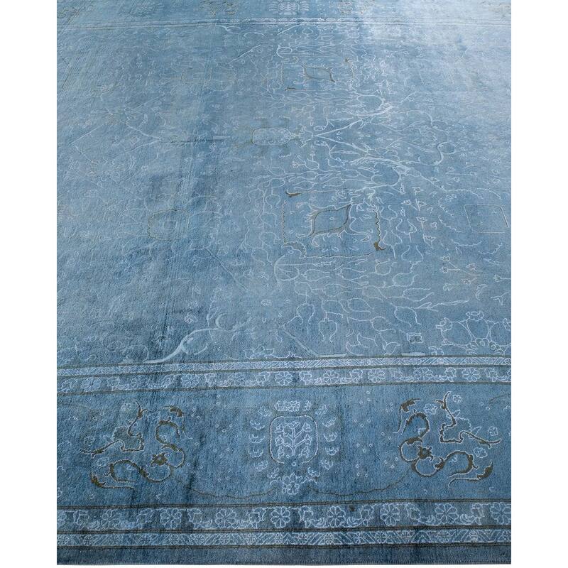 Fine Vibrance, One-of-a-Kind Hand-Knotted Area Rug - Gray, 9' 1" x 12' 1" - 9' 1" x 12' 1"