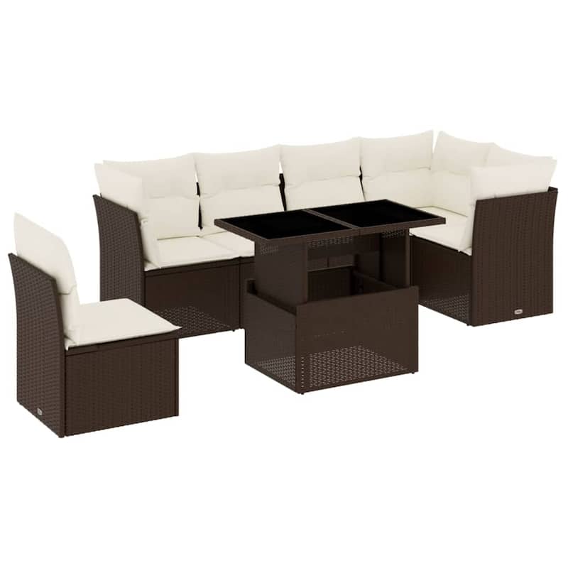 7-Piece Outdoor Sofa Set with Cushions