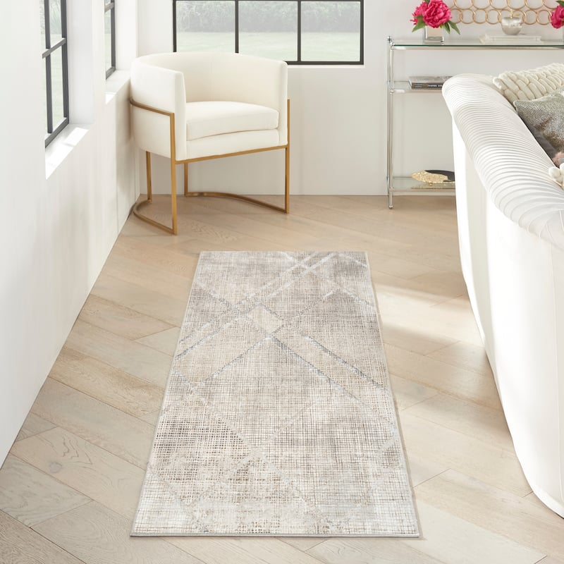Inspire Me! Home Décor Iliana Indoor only Grey Abstract Area Rug