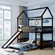 preview thumbnail 1 of 6, Delightful House Shaped Full Size Bed Frame - A Whimsical Touch - Kids' Bedroom Furniture Espresso