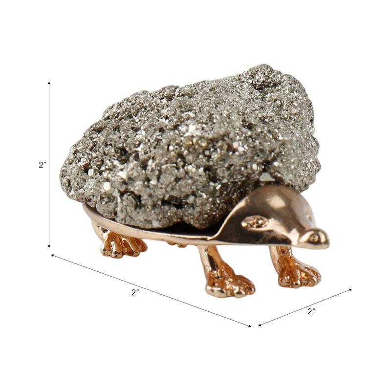 Metal Decorative Object Turtle Figurine Shell Modern Home - 2" Silver - 2" x 2" x 2"