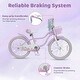 preview thumbnail 7 of 18, Gymax 20'' Girls Bike w/Removable Basket Streamers Hand Brake &