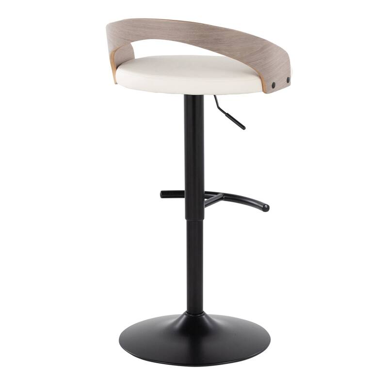 Grotto Adjustable Barstool with Back Base- Set Of 3
