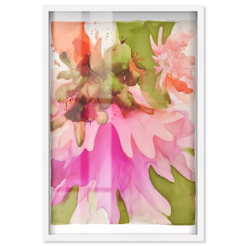 Vibrant Fluidity Floral I Shadowbox by Art Remedy - White - 10" x 15"