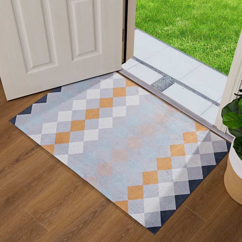 Indoor Door Mat, Front Back Outdoor Mat Rubber Backing, Low-Profile Entrance Rugs, Absorbent Resist Dirt Doormats Inside Doormat