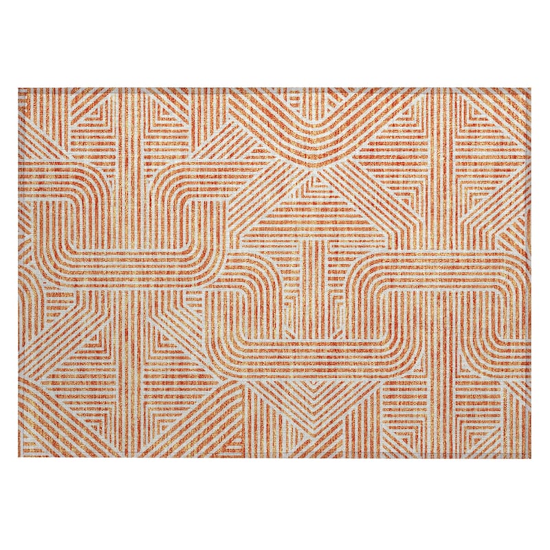 Machine Washable Indoor/ Outdoor Chantille Contemporary Geo Rug