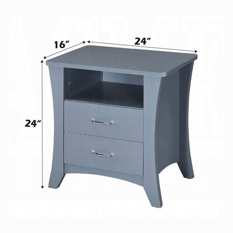 Nightstand with Top Open Compartment and 2 Drawers