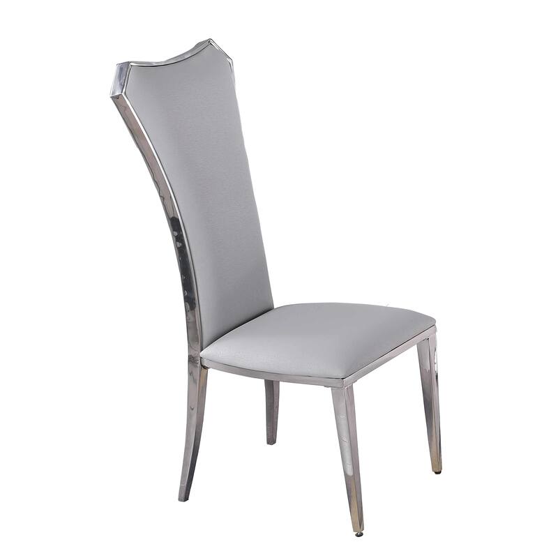 Somette Maya Extendable Glass Dining Set with Tall Back Chairs