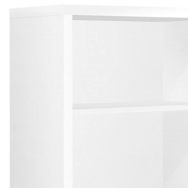 White Wood Adjustable Four Tier Bookcase