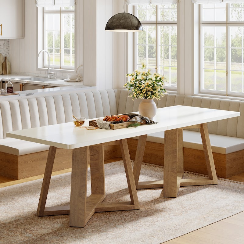 47-Inch Dining Table with Wooden Legs for 4 People