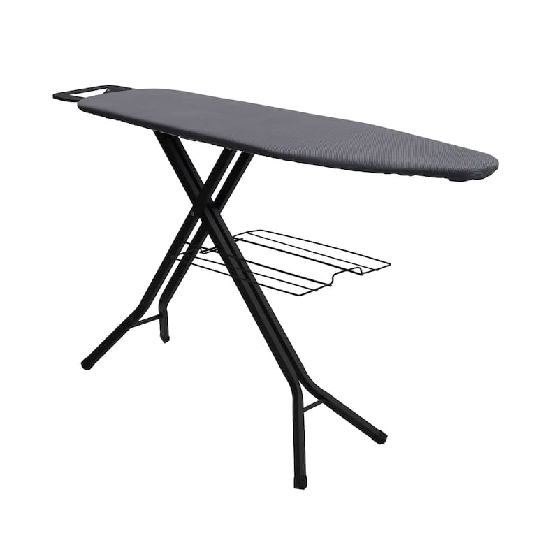 Household Essentials Ironing Board with Mesh Steel Top - 54.0"L x 14.0"W x 41.0"H - Black