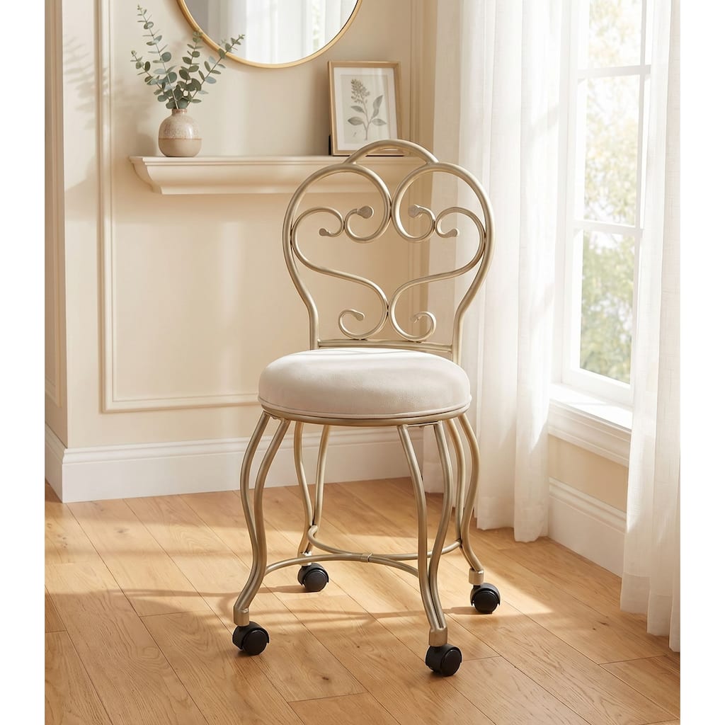 Carolina Living Victorian Vanity Stool with Back