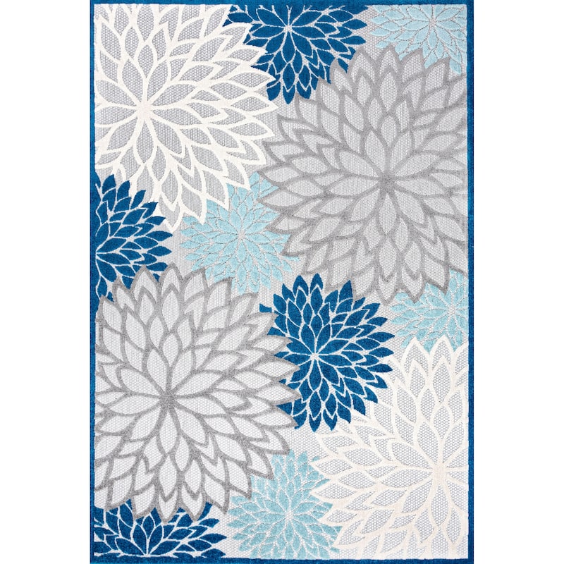JONATHAN Y Atrani Floral Indoor/Outdoor Area Rug - 4 X 6 - Blue/Gray
