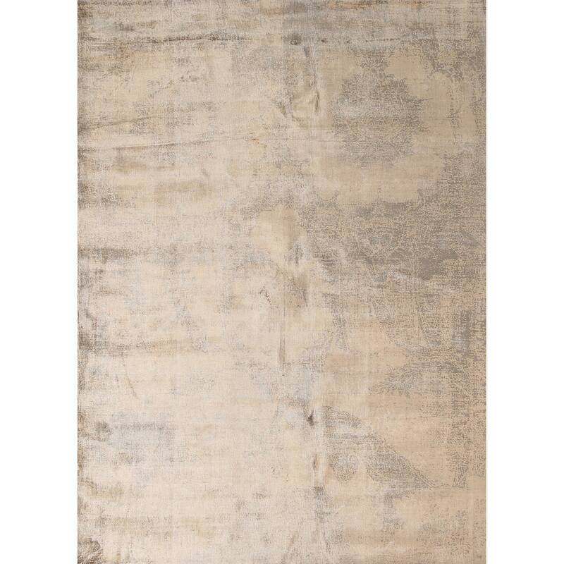 Yellow Abstract Modern Area Rug Handmade Wool Carpet - 5'8"x 7'11"