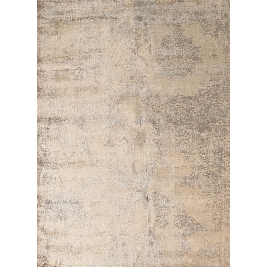 Yellow Abstract Modern Area Rug Handmade Wool Carpet - 5'8"x 7'11"