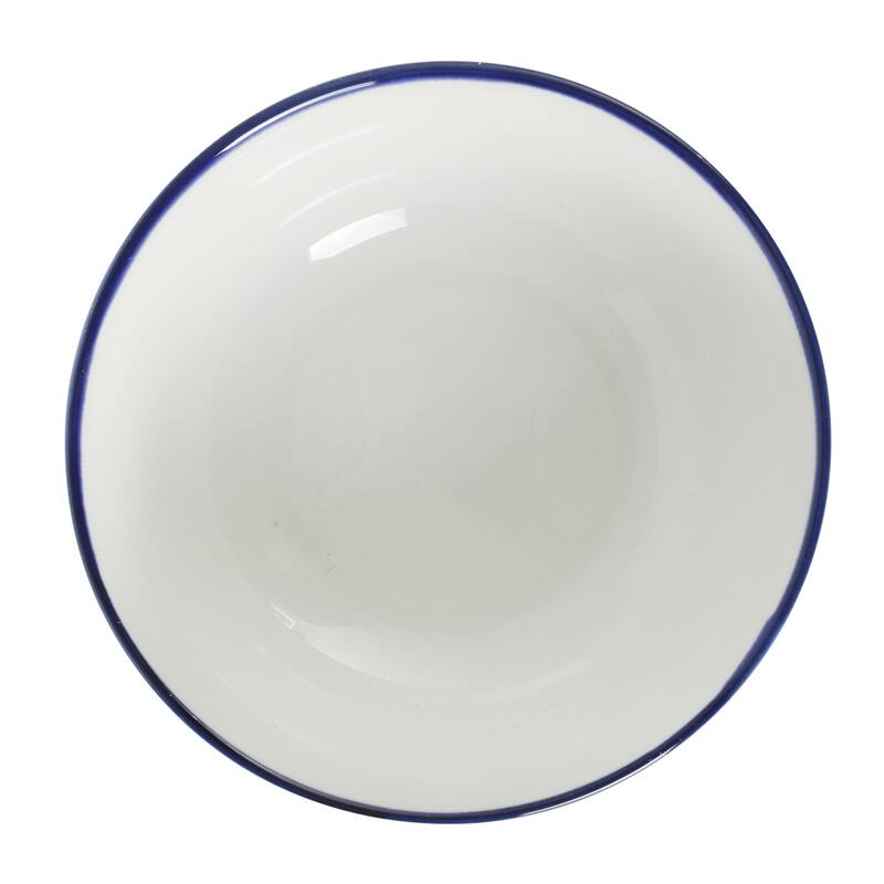 Gibson Home Ivory Estate 4-Piece Cereal Bowl Set, 5.5 Inch Round Stoneware Bowls, Blue & White Floral Pattern, Assorted Designs