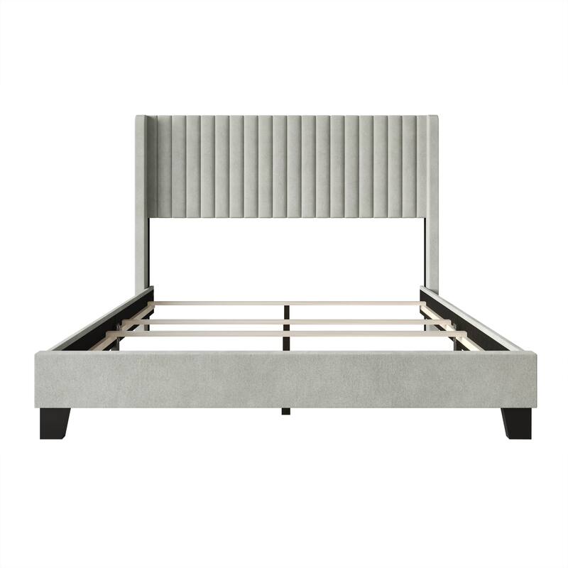 Clayfell Ashland Velvet Upholstered Panel Bed