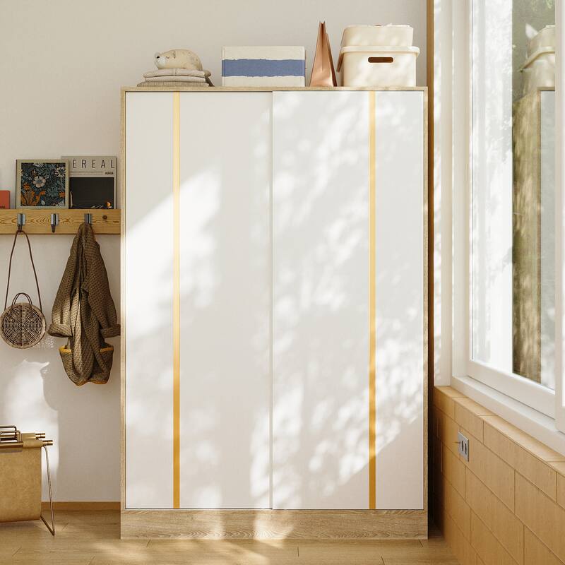 Functional Sliding - door Armoire Wardrobe Closet: Organized Storage for Your Bedroom