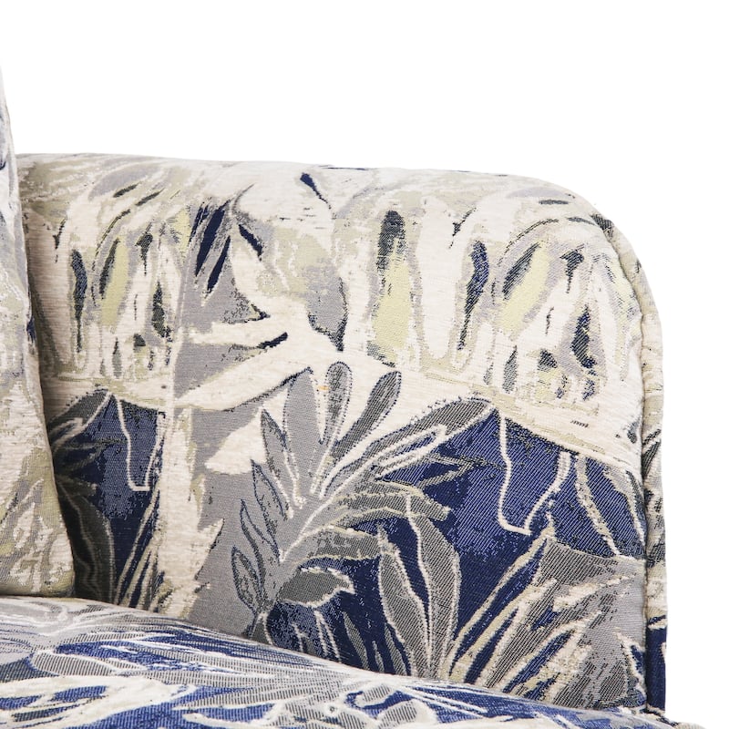 Set of 2 Comfortable Upholstered Swivel Chair with Soft Chenille and Wood Base
