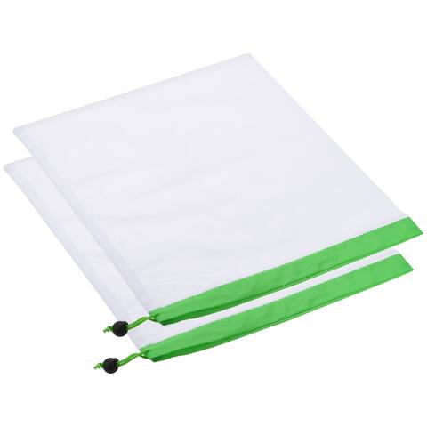 9Pcs Reusable Mesh Produce Bags, PEVA Multipurpose Grocery Bags- Green