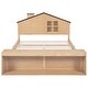 preview thumbnail 12 of 28, Rustic Style House-Shaped Full Size Wooden Platform Bed,Storage Headboard and Footboard with LED Lights
