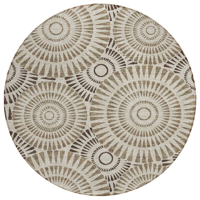 Machine Washable Indoor/ Outdoor Chantille Contemporary Burst Rug