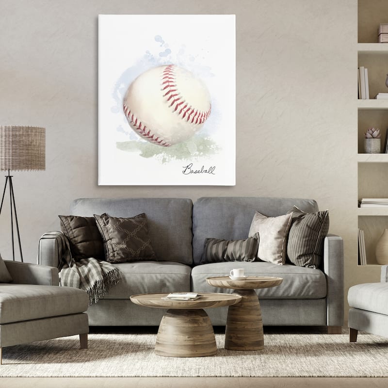 Stupell Soft Pastel Baseball Canvas Wall Art Design By Matthew Piotrowicz